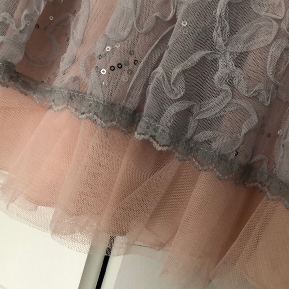 B. Smart gray blush tulle sequin formal mini 1 - Picture 2 of 6